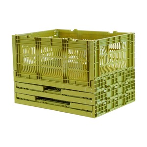 Durable Extra Strong Plastic Stackable Box 43L Folding Collapsible Storage Crate