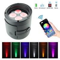 Projecteur LED Slim Rechargeable IP65 4*20W RGBWAUV avec télécommande sans fil DMX512, étanche, pour fêtes, mariages, DJ, discothèques, clubs