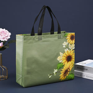 Venta al por mayor personalizado impreso reciclar reutilizable lienzo laminado no tejido bolsas de la compra - Product Image 3