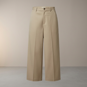 Culottes en toile taille mi-haute pour femme, pantalon large couleur unie, fermeture boutonnée, coupe ample, longueur complète, style minimaliste, respirant pour l'été - Product Image 2