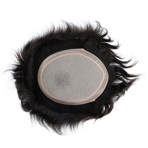 Silk Base Men <b>Toupee</b> with Baby Hair Popular Indian Hair Unit for Men - Product Image 5