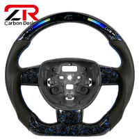 Accessoires intérieurs pour Ford Focus MK2 MK3 MK4 ST RS Fiesta, volant en cuir véritable avec fibre de carbone forgée, LED améliorées, indicateur de régime (RPM)