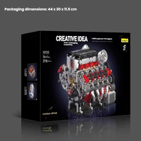 Mould King 10130, Superdeportivo F488 Motorizado, Modelo de Motor V8 2718, Ensamblaje Mecánico Detallado, Juego de Bloques de Construcción para Exhibición en Escritorio