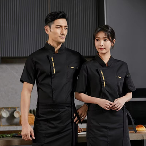 <strong>Chef</strong> Uniform Catering Waiter Shirt Summer Restaurant Kitchen Cook <strong>Jacket</strong> Bakery Waiter Clothes For Back Breathable Mesh Design - Product Image 5