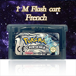 Cartucho de Juego Flash Cart de Plástico Versión Francesa FRA Chrome Éclat Pourpre Fire Black 1M para ROM Hack - Product Image 2