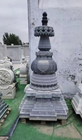 Fait sur mesure grand extérieur oriental religieux décoré marbre granit bouddha stupa pagode Temple Sculpture
