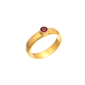 Vente en gros personnalisable Bague grenat en argent 925 et plaqué or 18 carats Bague de mariage en pierres précieuses naturelles à la mode pour les fêtes - Product Image 1