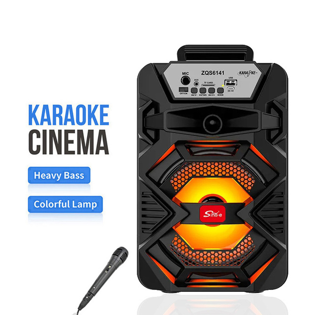 ZQS6141 6.5-inch Square Dance Portable Speaker High-power Bluetooth Speaker Wireless Outdoor Karaoke Speaker