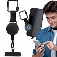 Tali Pengaman Ponsel Anti Maling, Tali Lanyard Kabel Baja, Tali ID Card, Gantungan Kunci Retractable Heavy Duty untuk Luar Ruangan