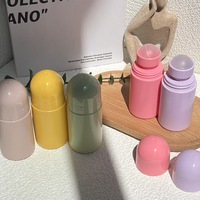 Flacon de déodorant roll-on rond vide en plastique de luxe de 60 ml pour emballage de déodorant à bille