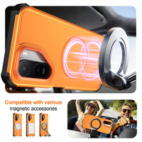 Coque de téléphone magnétique anti-chute à quatre coins avec protection d'objectif et chargement sans fil pour Redmi Turbo 5 5G/Poco X8 Pro 5G
