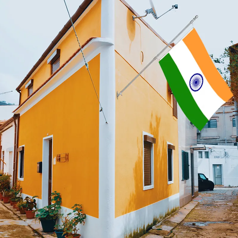Vente en gros 3x5ft drapeaux de l'Inde polyester 68D/100D Personnaliser toutes les nations expédition rapide Fournisseur fiable livraison rapide