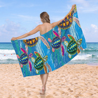 OEM Customization Factory Manufacturer Quick-Dry Microfiber Sports Pattern Luxury Printed Custom Beach Towels
