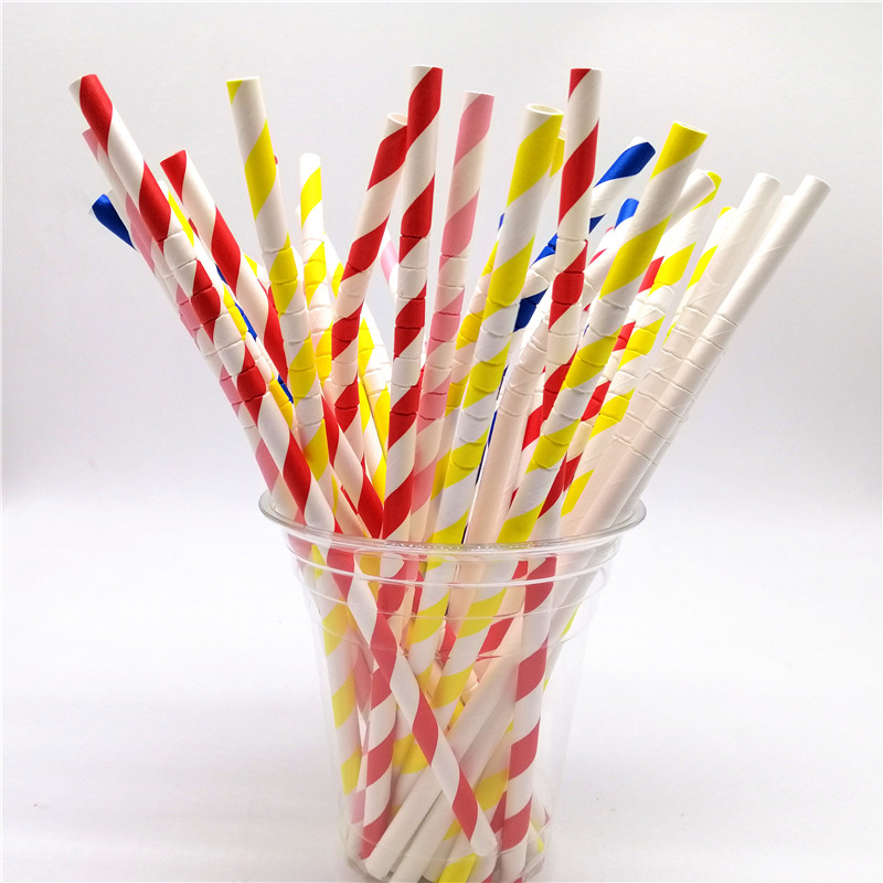 Custom Logo Colorful Eco Friendly Disposable Biodegradable Wood Pulp Paper Straws for Bubble Tea Drinking Various Diameter