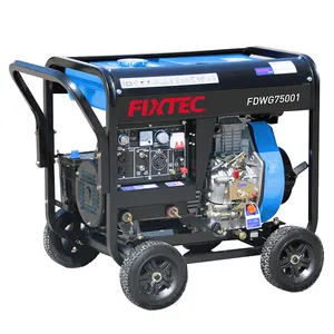 FIXTEC Single-Cylinder 4 Stroke Air Cooled Diesel Engine 3000Rpm Portable 2 In 1 Diesel Generator Welder