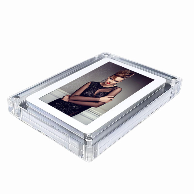 Wholesale 5 Inch Acrylic Picture NFT Video Infinite Object Transparent Digital Photo Frame With Automatic Rotation Function