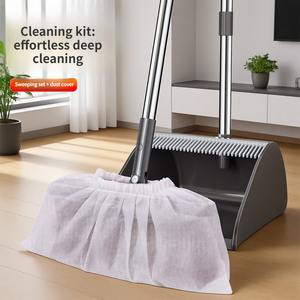 Juego de Escoba y Recogedor Vertical para el Hogar con Fundas Desechables para Quitar el Polvo, para Limpiar Pelo de Mascotas y Polvo - Product Image 2