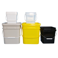 Seau carré de 2L à 20L avec couvercle, vente en gros, impression de logo, couleur, plastique PP, seaux carrés pour aliments