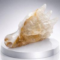Crânes de dragon en quartz naturel sculptés à la main, tailles personnalisées, pierres précieuses de guérison, figurine DIY, décoration intérieure
