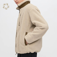 Veste polaire extérieure coupe-vent écologique Veste durable en laine d'agneau pour hommes Manteau Sherpa en peau d'agneau