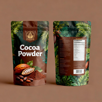 Sacs Mylar personnalisés imprimés, résistants à l'humidité, avec fermeture éclair, pour emballage de chocolat, cacao et poudre