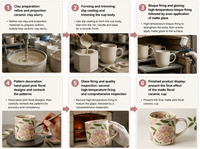 Tasse en céramique rose mat Hibiscus, tasse à café de bureau, tasse à thé en porcelaine florale avec poignée, vaisselle pour le bureau, la maison, le café
