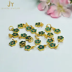 Enamel DIY Accessories Pendants 8*11mm Flower Shape Loose Spacer Beads Loose Beads For DIY Jewelry Making Accessories