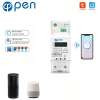 Compteur d'énergie intelligent WiFi monophasé Tuya 65A, rail DIN, minuterie, moniteur de consommation d'énergie, compteur kWh, compteur de puissance, 110V -230V 50/60Hz