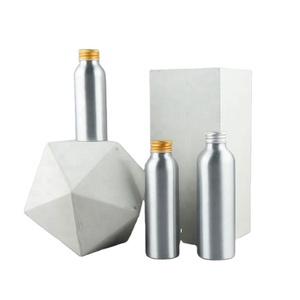 50-250ml Aluminum Bottle With Lid Cosmetic Refillable Bottles Silver Golden Lid Aluminum <b>Container</b> Travel Bottle - Product Image 2
