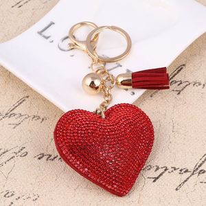 New Design Bohemian Heart Keychain Leather Tassel Gold <b>Key</b> Holder Metal Crystal <b>Key</b> <b>Chain</b> Keyring Charm Bag Auto Pendants - Product Image 2