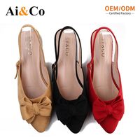 Chaussures plates décontractées grande taille pour femme, en faux daim, avec bride arrière, nœud décoratif, à enfiler, semelle extérieure en TPR, semelle intérieure souple et réglable