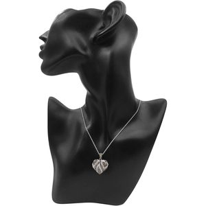 Heart Pendant Necklace 1.53 Cttw Pave White Champagne Brown Diamonds 925 Sterling Silver Rhodium Plated <b>Rope</b> <b>Chain</b> Women's Gift - Product Image 3