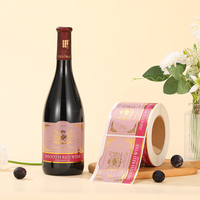 Impression de logo personnalisé Étiquettes de bouteille de vin de luxe avec autocollant en feuille d'or Papier adhésif étanche fortement attaché pour les boissons