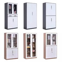Armoire de classement modulaire mobile moderne minimaliste, rangement de documents de bureau, porte en verre ignifuge, construction en acier, serrure, usage commercial