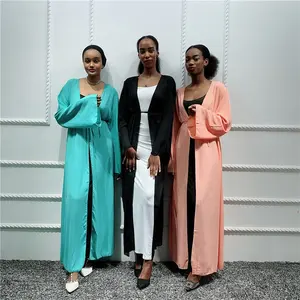 Groothandel moslim vrouwen dragen islamitische kleding modieuze vest abaya
