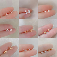 925 boucles d'oreilles en argent pour femmes 2025 nouveau à la mode été Simple petit Internet célébrité conception Ins Style boucles d'oreilles