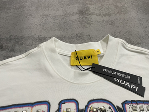 T-shirts pour hommes en coton à manches courtes, style streetwear d'été, avec logo personnalisé, imprimé lettres gothiques GUAPI, vente en gros - Product Image 3
