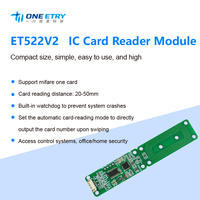 Modul Baca-Tulis RFID ET522 13.56MHz TTL Port Serial Pembaca Kartu IC Digital Sektor Penerbit Kartu Modul Pembaca Kartu 20-50mm