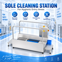 Système d'entrée hygiénique automatique pour salle blanche avec machine de nettoyage des semelles et poste de contrôle du personnel