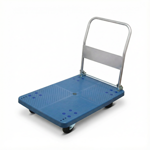 헤비 듀티 접이식 90*60 휴대용 4륜 무소음 쇼핑 수납 플랫 트롤리 380KG 스틸 플라스틱 PP 맞춤형 OEM 핸드 - Product Image 1