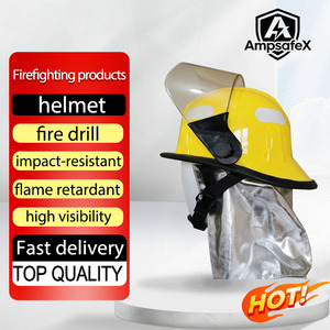 Casco de Bombero Amarillo Estilo Americano, Resistente a Impactos y al Fuego, para Operaciones de Rescate - Product Image 1