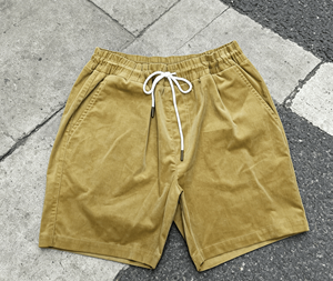 Shorts de sport en velours côtelé pour homme avec logo personnalisé, 100% coton, respirants, avec cordon de serrage, pour l'été - Product Image 4