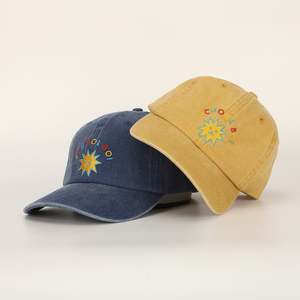 Gorra de béisbol de algodón LAVADO DE 6 paneles personalizada al por mayor, gorras con logotipo bordado Sin estructura, gorra deportiva para hombres y mujeres - Product Image 1