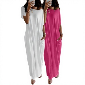 Robe longue d'été bohème personnalisée OEM pour <span class=keywords><strong>femme</strong></span>, imprimé floral, col carré, taille smockée, fluide, pour vacances à la plage, direct usine - Product Image 1