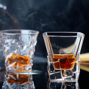 プロ仕様の丸型スクエアアイスバーグダイヤモンドウイスキーグラスと大容量300mlウイスキーグラス、ビジネス販促ギフトに - Product Image 2