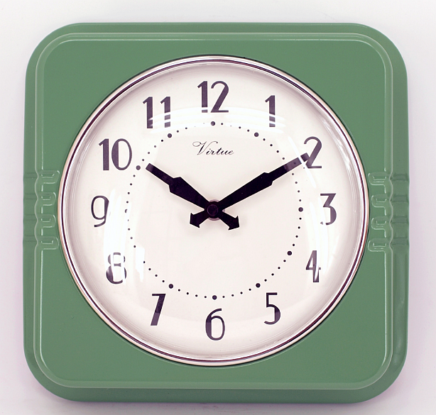 Gifts Retro Wall Clocks Home Decorative square Plastic Quartz Custom Kitchen Analog Type Clock for Promotional
