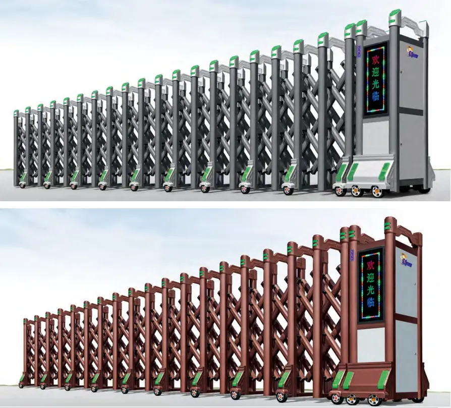 स्टेनलेस स्टील स्वत: वापस लेने योग्य गेट | इलेक्ट्रिक फैक्टरी वापस लेने योग्य गेट औद्योगिक मुख्य की सुरक्षा के फाटक दरवाजा