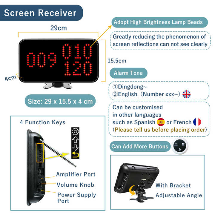Multifunctional Call Button Waiter Call Buttons Restaurant Pagers Wireless Calling System for Restaurant