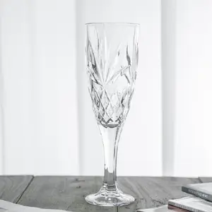200 ml lüks yüksek saplı kristal şampanya flüt gözlük