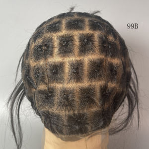 전체 레이스 스퀘어 패턴 레이스 프론트 레이스 가발 모자 크로 셰 뜨개질 가발 모자-헤어 익스텐션 도구 - Product Image 3